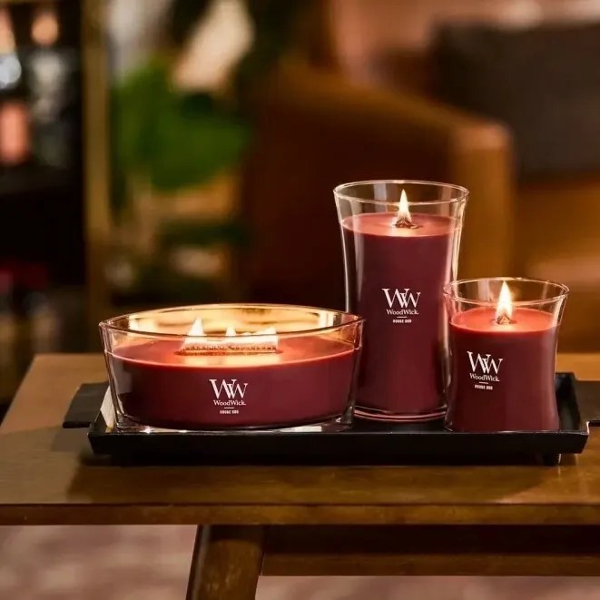 WoodWick Vonná sviečka váza veľká Rouge Oud, 609 g