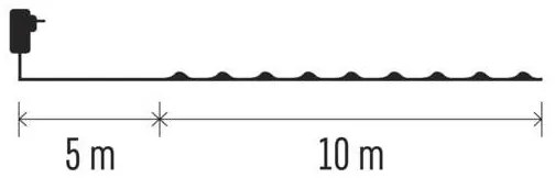 LED Vianočná vonkajšia reťaz 100xLED/15m IP44 studená biela