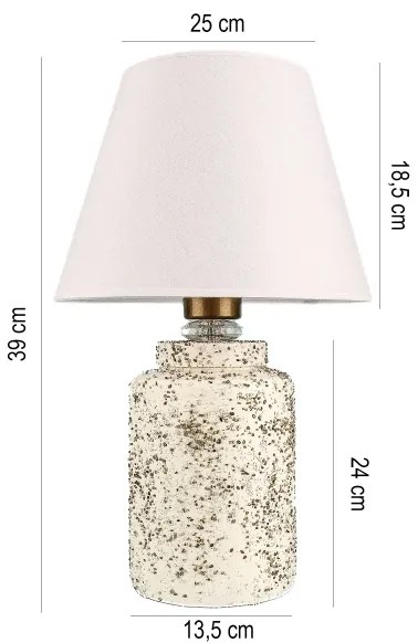 Stolná lampa RAMZES 1xE27/40W/230V biela/béžová