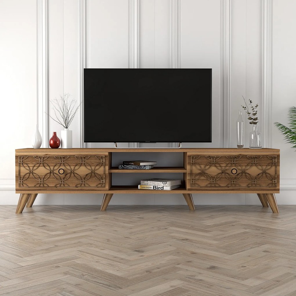 TV stolík/skrinka Clara (Orech). Akcia -18%. Vlastná spoľahlivá doprava až k Vám domov. 1071853