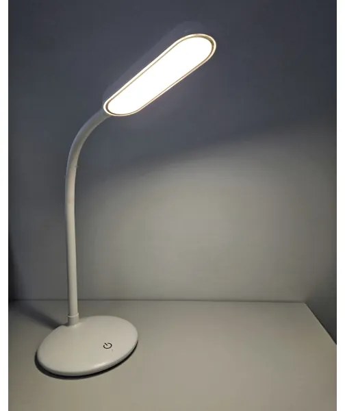 LED dotyková stmievateľná flexibilná stolná lampa LED/6W/5V USB 1200 mAh biela