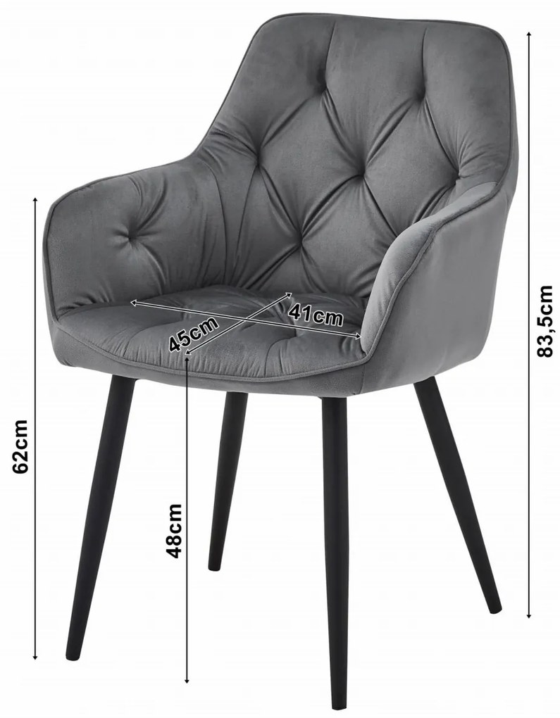 Jedálenské kreslo JORK VELVET, ružové