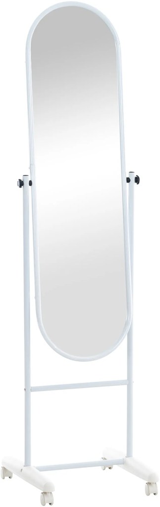 Stojace zrkadlo Nane Oval - 155x40x42 cm - Biela