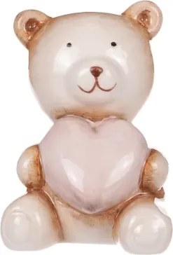 Dekoračná soška Medvedík so srdiečkom, 9 cm%