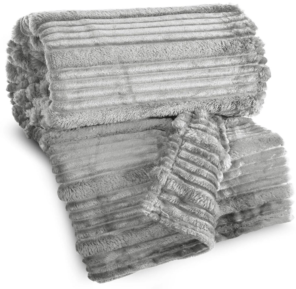 FLANELOVÁ DEKA NINA 200X220 CM SIVÁ