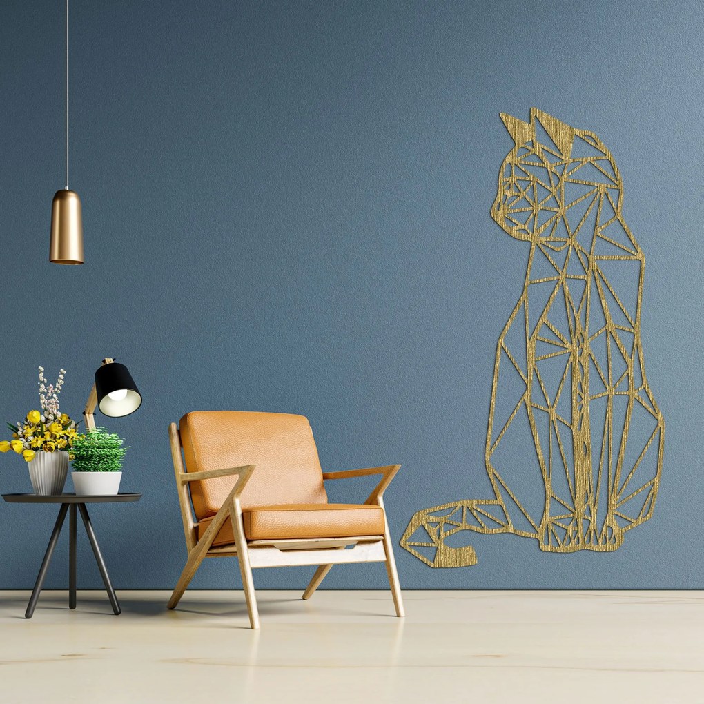 Geometrický obraz mačka - CILLAL: Preglejka Topoľ - Honey 3071 40 x 23 cm 3832-97516 PR0226