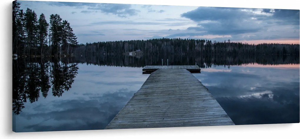 Obraz - Mólo na jazere (120x50 cm)