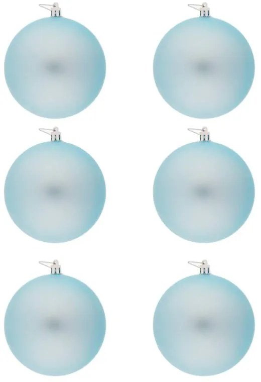 DECOLED Plastová guľa, 10 cm, svetlomodrá, 6x matná