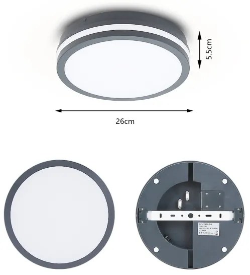 Brilagi - LED vonkajšie svietidlo so senzorom BENE LED/24W/230V priemer 26 cm IP54