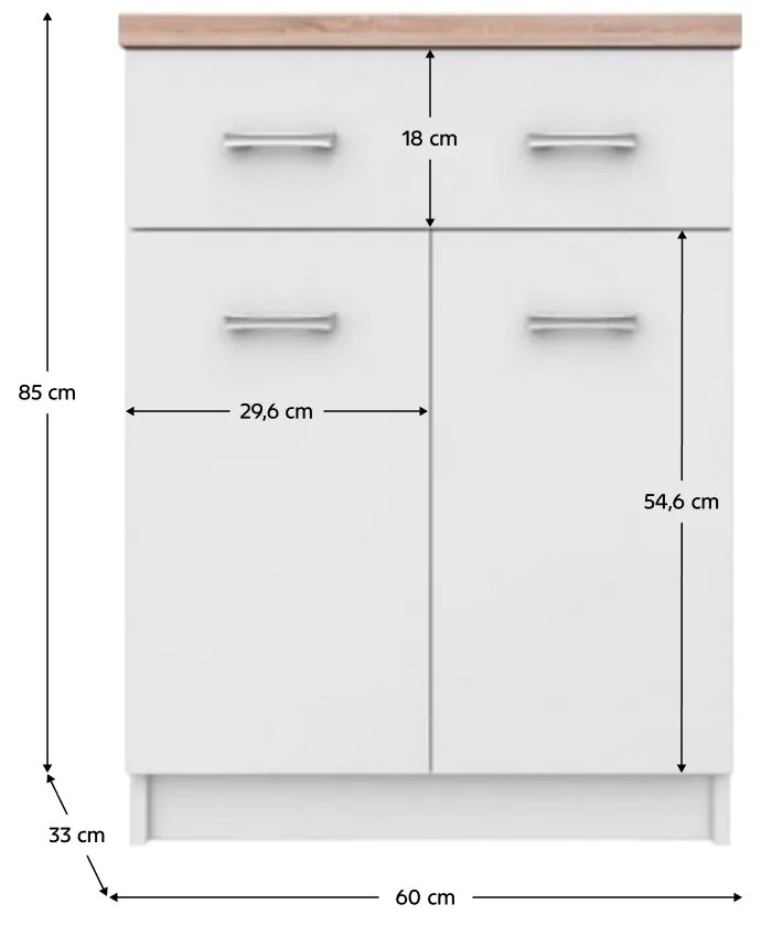 Skrinka TOPTY 2D1S/60 typ 41, dub Sonoma