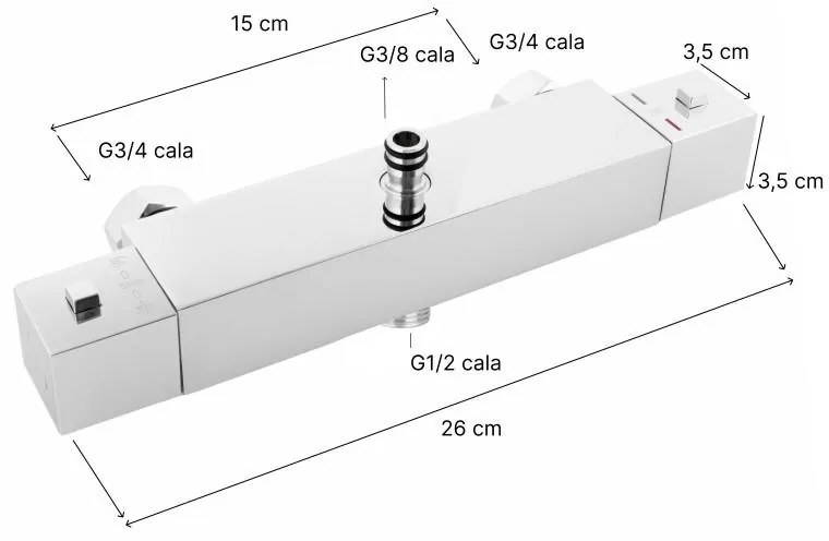Erga Erga, nástenná termostatická sprchová batéria, chrómová, ERG-YKA-BW.GB-THERM-CHR