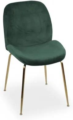 JOE zamatová stolička zlatá Zelená