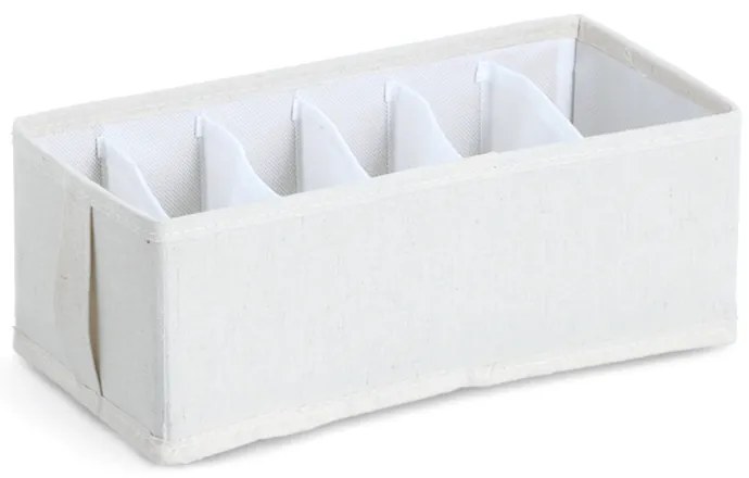 Zeller Present Organizér na spodní prádlo, WHITY, obdélník s 6 přepážkami, 15x30x11