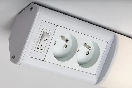 Rabalux BATH 2E LED podlinkové svietidlo s vypínačom a 2x zásuvkou, 70 cm
