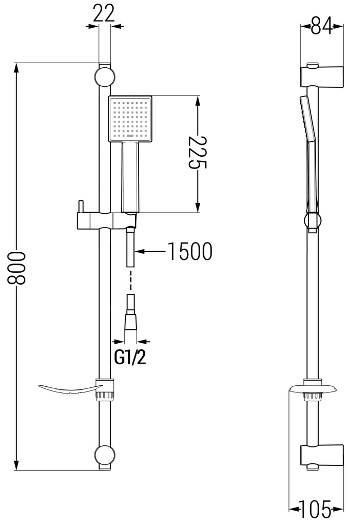 Mexen sprchový set DF45, zlatá, 785454582-50