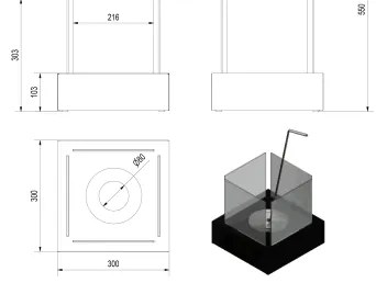 Kratki TANGO3/BIALY/TUV - BIO krb TANGO3 30,3x30 cm 1kW biela