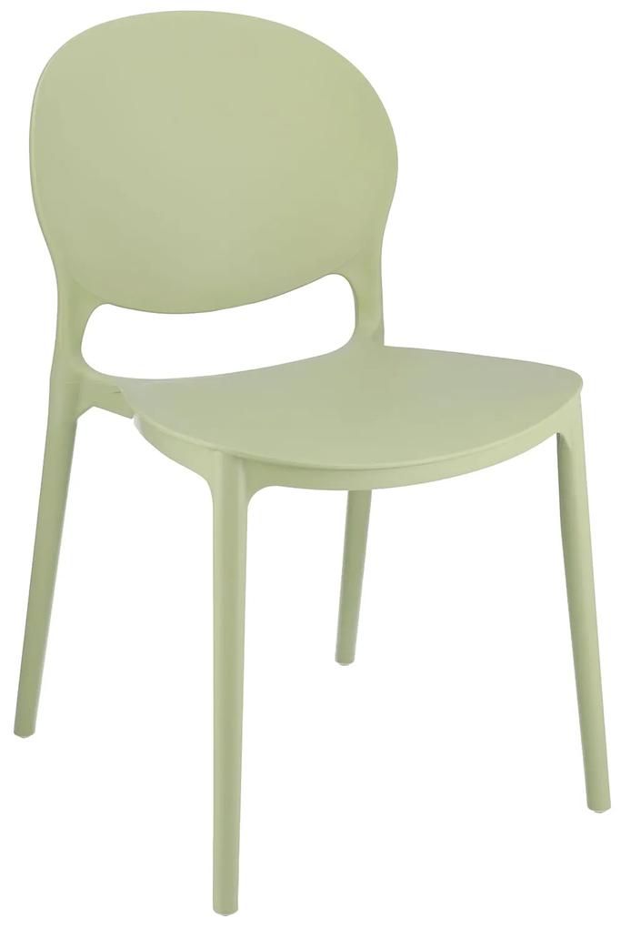 Dekorstudio Plastová stolička JUSTIN šalviovozelená