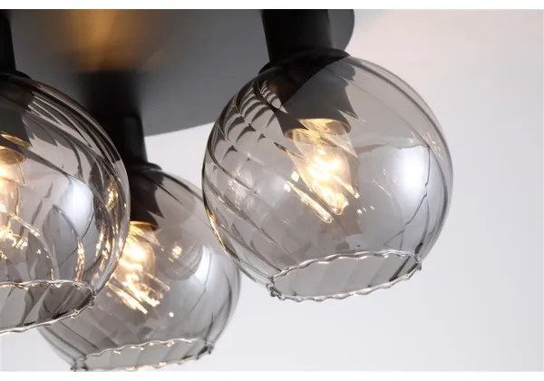 Searchlight 44521SM - Stropné svietidlo RADIANCE 3xE27/60W/230V pr. 37,5 cm čierne