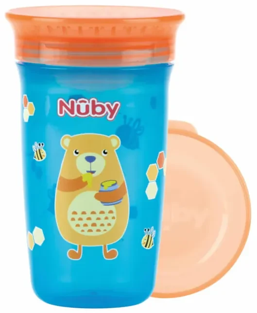Hrnček netečúci 360° 300 ml, 6 m+ Blue / oranžová