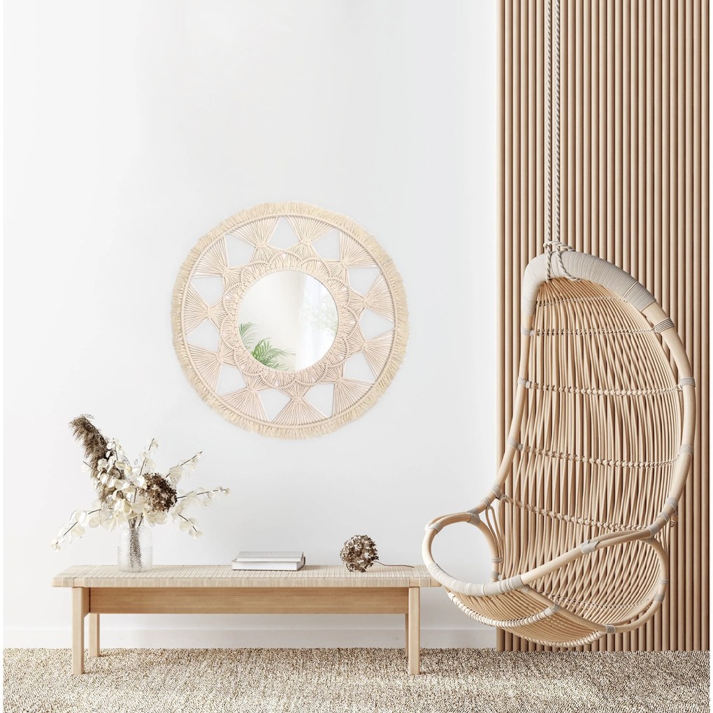 Tutumi Tutumi, nástenné zrkadlo v štýle Boho 65cm 322050, HOM-03006