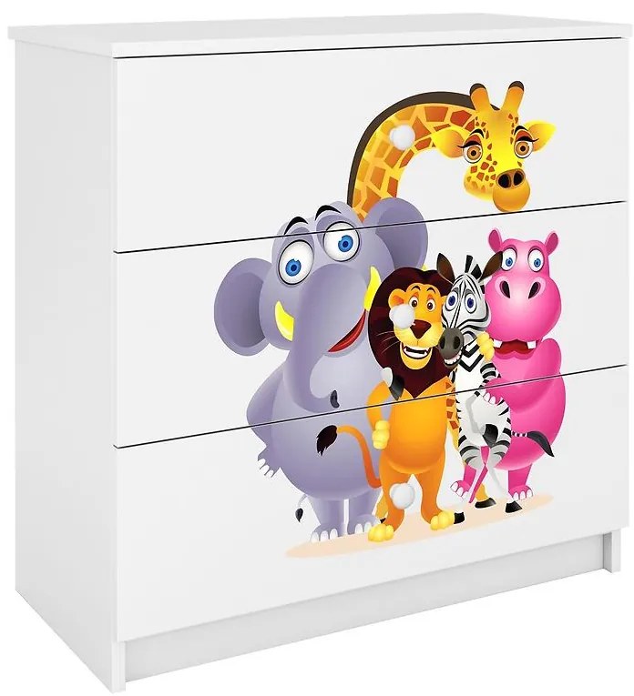 Detská komoda  Babydreams biela – Zoo