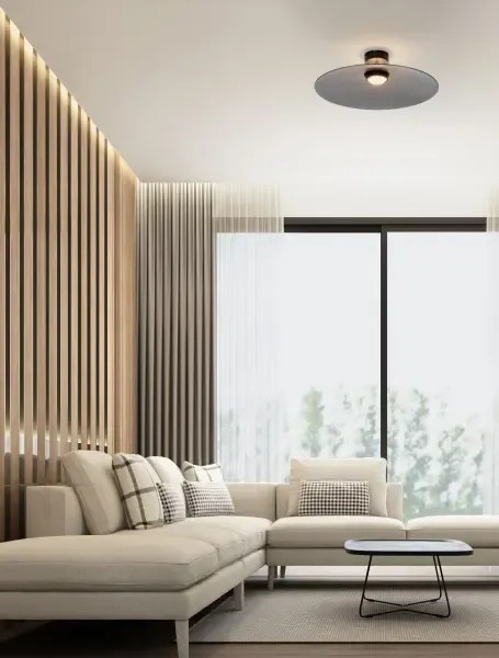 LED čierno-dymové moderné stropné svietidlo Polifemo 60
