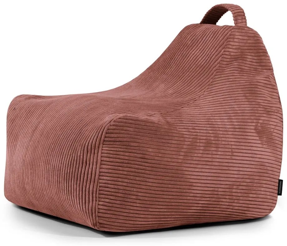 Menčestrový detský sedací vak v tehlovej farbe Game Amuse – SLOWDOWN