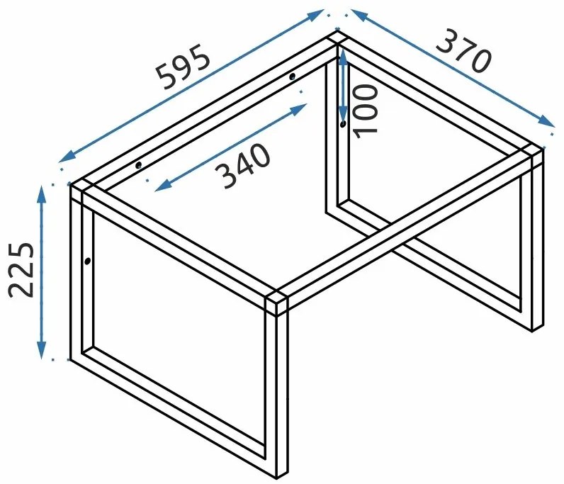Rea Goya, konglomerátové umývadlo 60x37 cm + kovová konzola na stenu, KPL-U8901