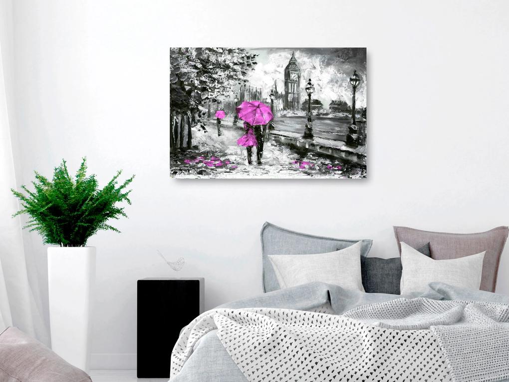 Artgeist Obraz - Walk in London (1 Part) Wide Pink Veľkosť: 30x20, Verzia: Premium Print