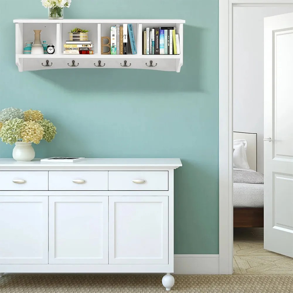 Nástenný vešiak na kabáty so skladovacími priestormi