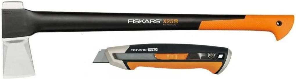 Fiskars Set sekera štiepacia X25 + odlamovací nôž CarbonMax 1057915 | BIANO