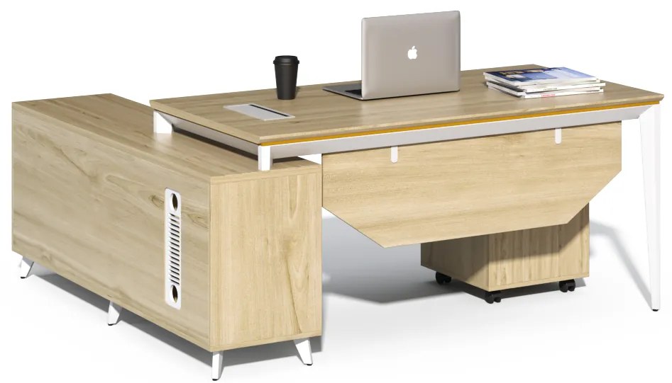 Kancelársky stôl s kontajnerom a komodou Houseland Profit Home 01 dub/biely