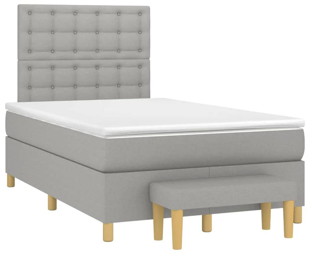 Boxspring posteľ s matracom bledosivá 120x190 cm látka 3270432