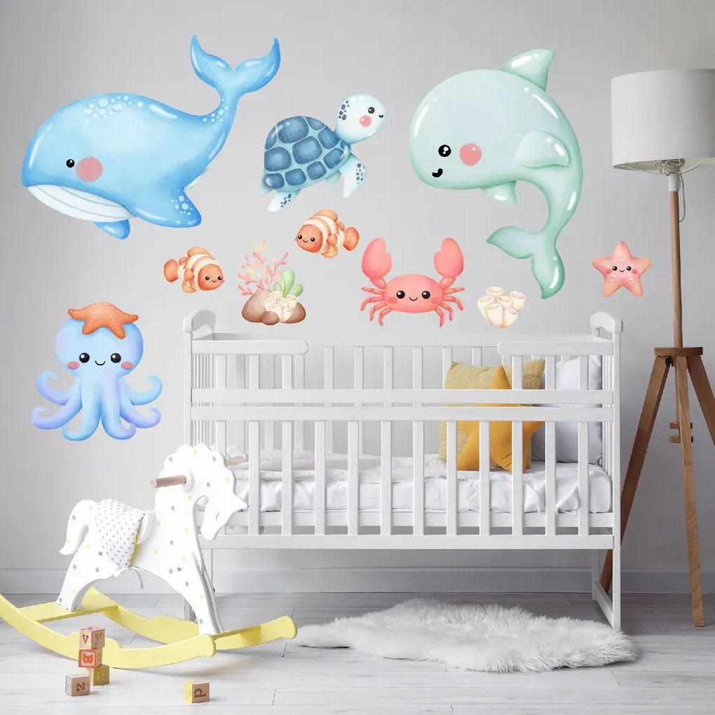 PIPPER. Baby morský svet - textilná nálepka na stenu