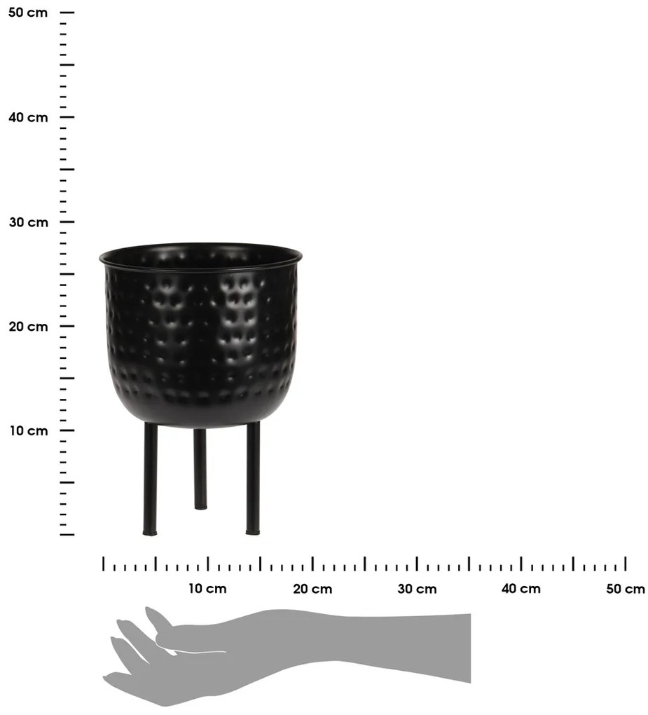 KOVOVÝ KVETINÁČ DOT 25,5X19 CM ČIERNA