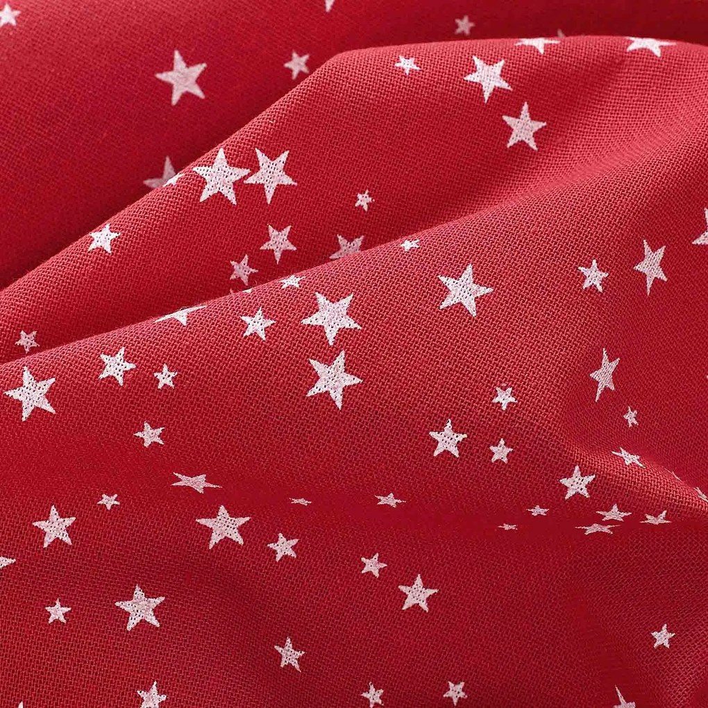 Goldea okrúhly obrus valencia - hviezdičky na červenej Ø 110 cm