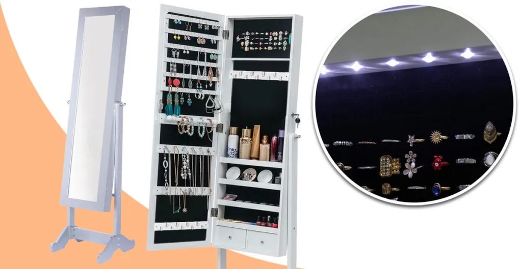 Zrkadlová skrinka na šperky