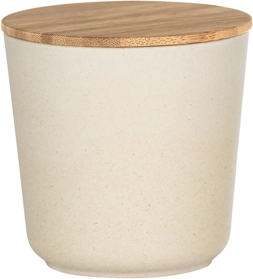Béžový úložný box s bambusovým vekom Wenko Bondy, 500 ml
