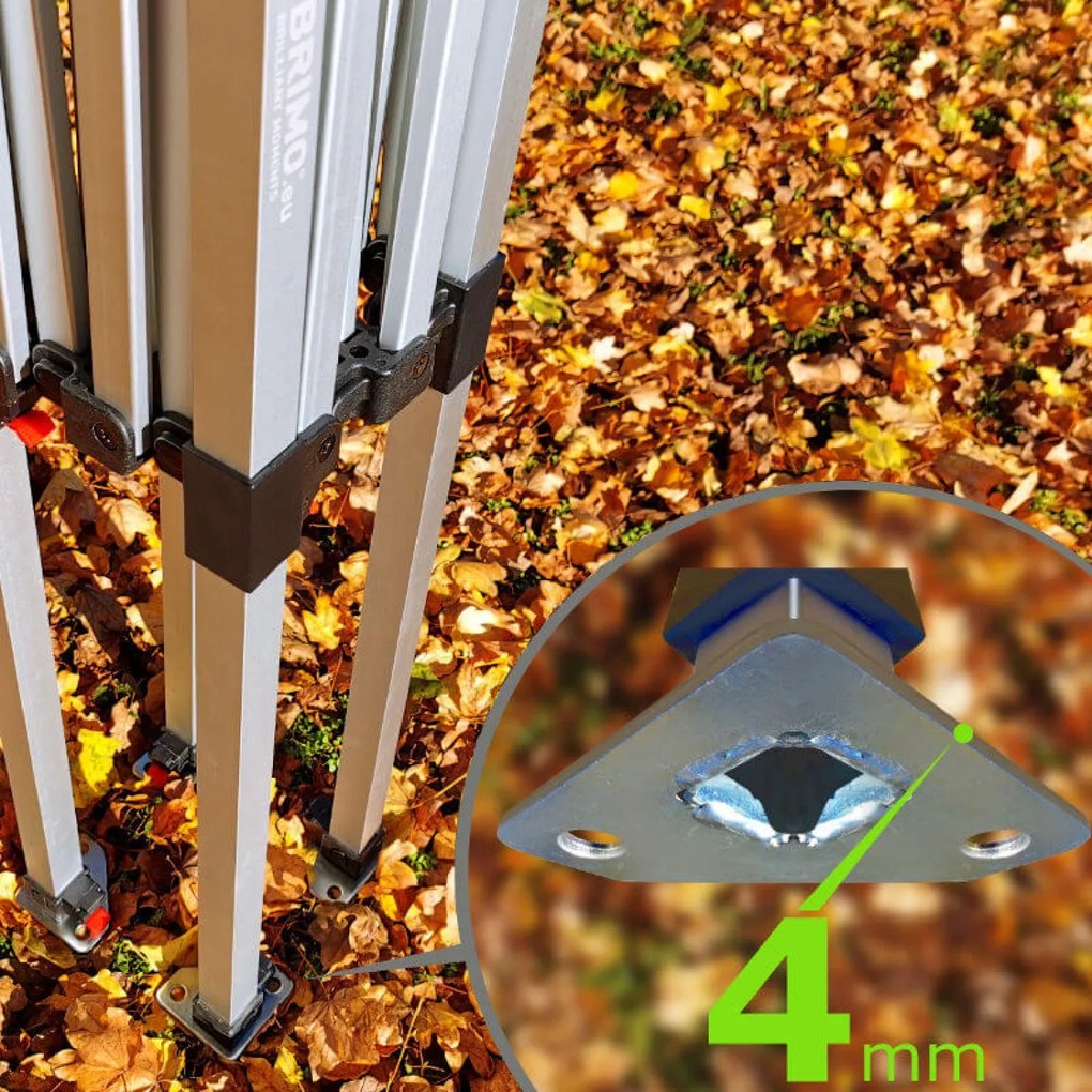 BRIMO Hliníkový Nožnicový stánok skladací bez stien | BRIMO Exclusive Alu 2x2 m - bez stien - Modrá 32