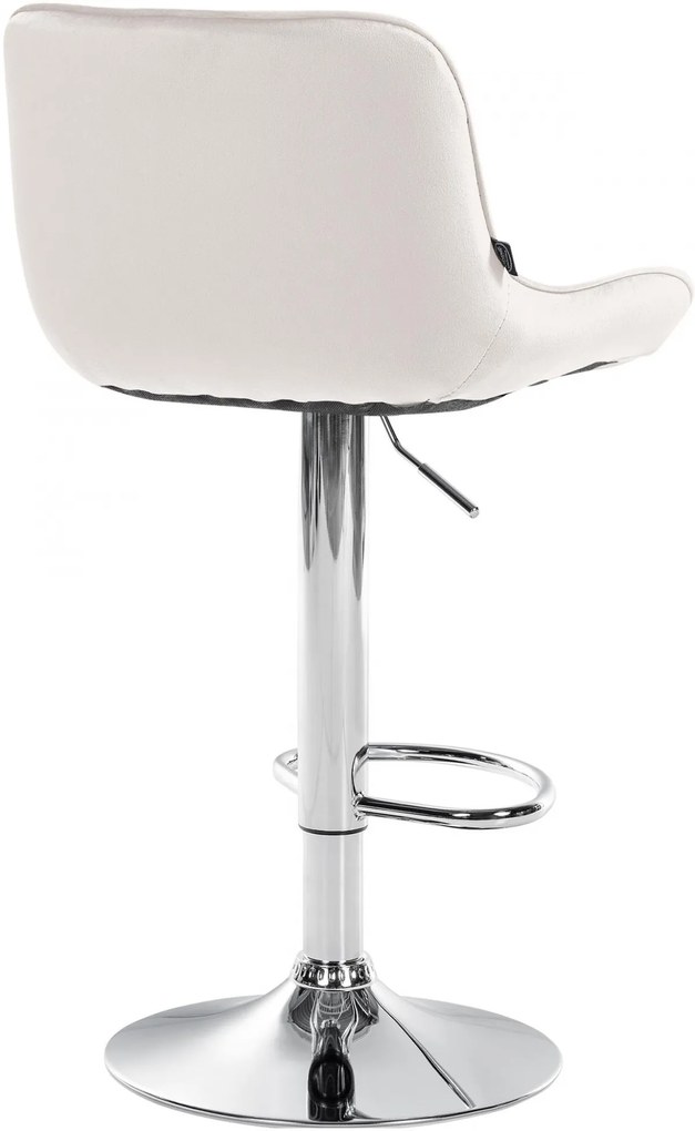 Design-Shop 2x Barová stolička Vonore - zamat, chróm rám - Krémová