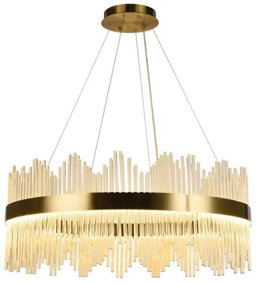 LED Stmievateľný luster na lanku LED/110W/230V 3000-6500K zlatá + diaľkové ovládanie