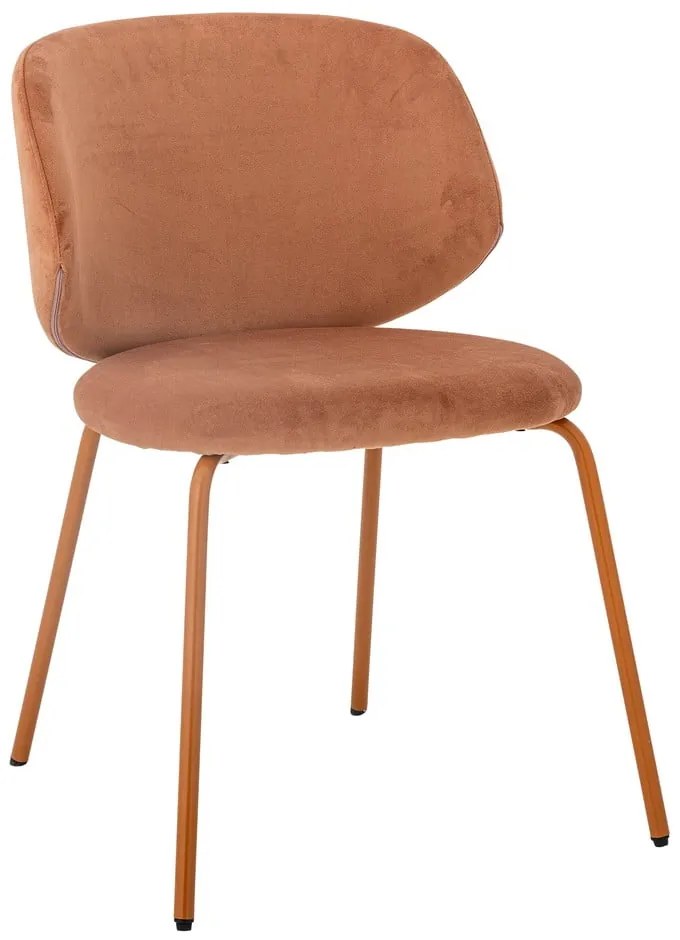 Oranžové zamatové jedálenské stoličky v súprave 2 ks Ponte – Bloomingville