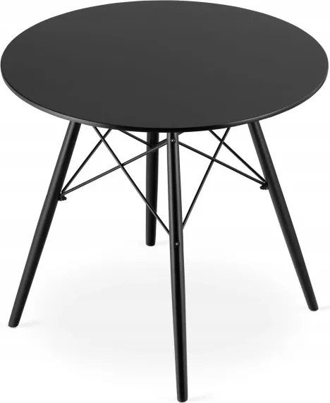 Jedálenský stôl TODI čierny 80 cm so štyrmi stoličkami OSAKA modré