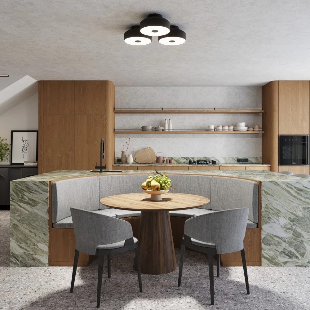 Čierne stropné svietidlo ø 30 cm Blacko – Sollux