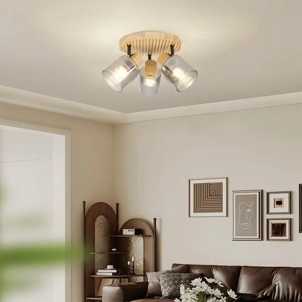 Brilagi - Bodové svietidlo HYGGE 3xE14/15W/230V kaučukovník/dymová