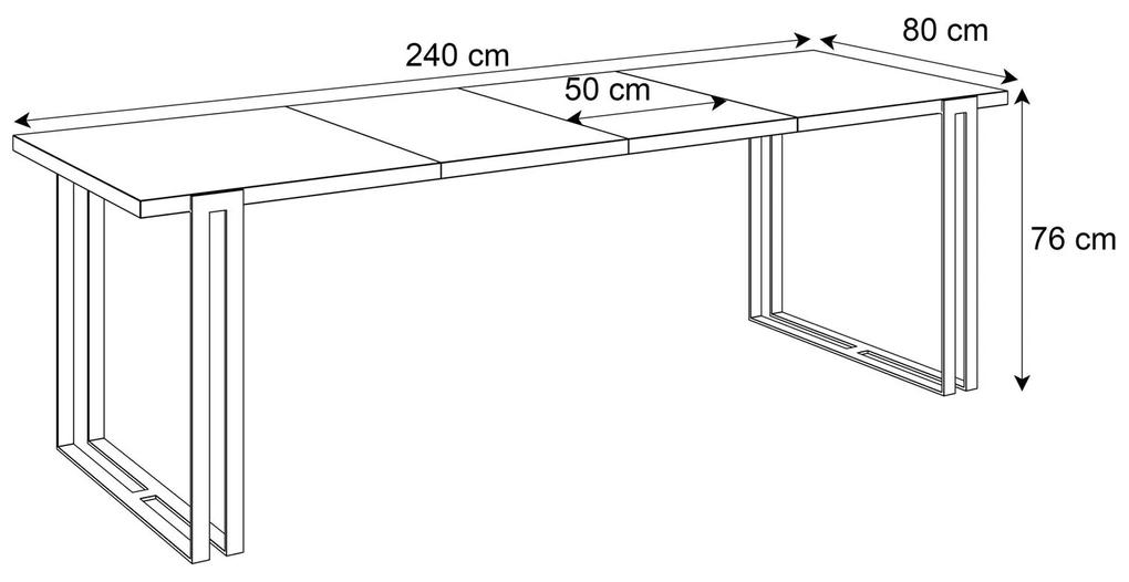 Jedálensky rozkladací stôl KALEN šedý betón Rozmer stola: 140/240x80cm