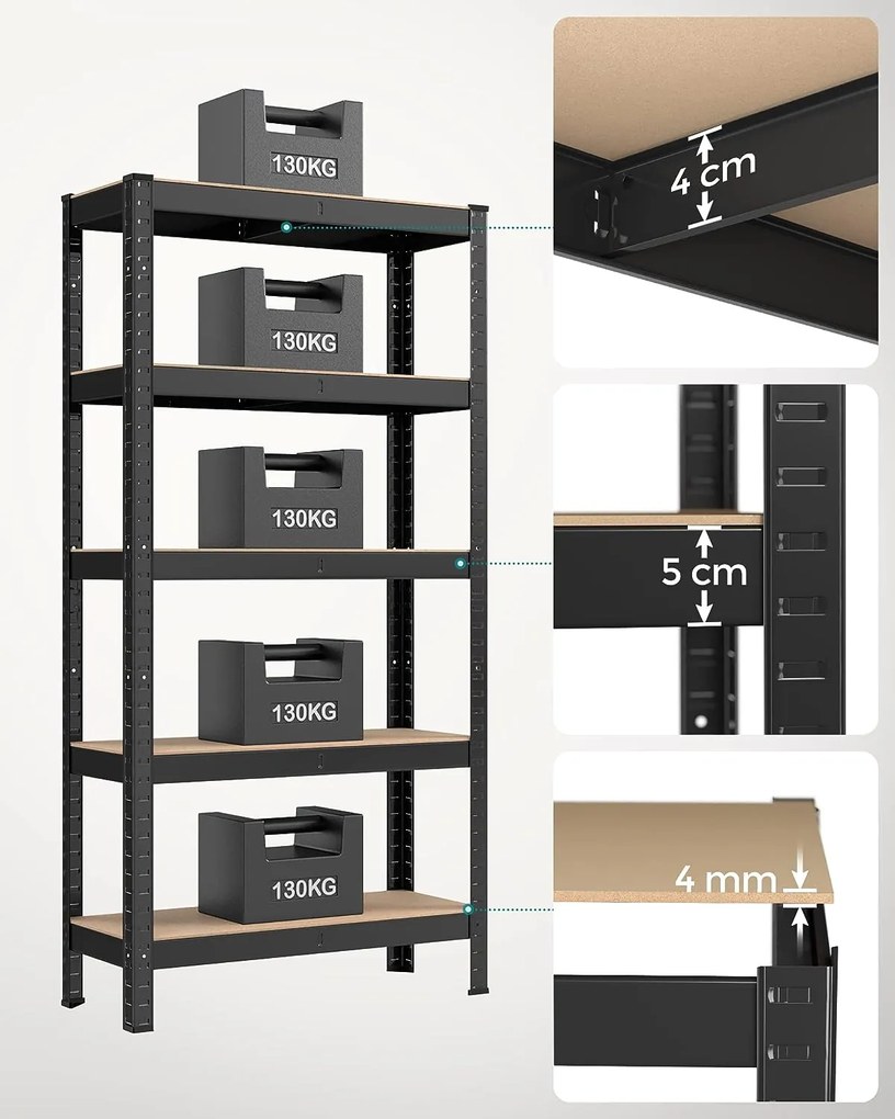 Policový regál SONGMICS 150 x 75 x 30 cm - GLR030B21