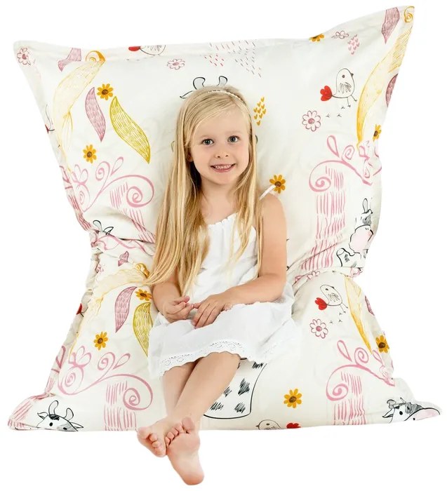 Detský sedací vak s motívom kravičiek – pohodlie a zábava v jednom Veľkosť: XL