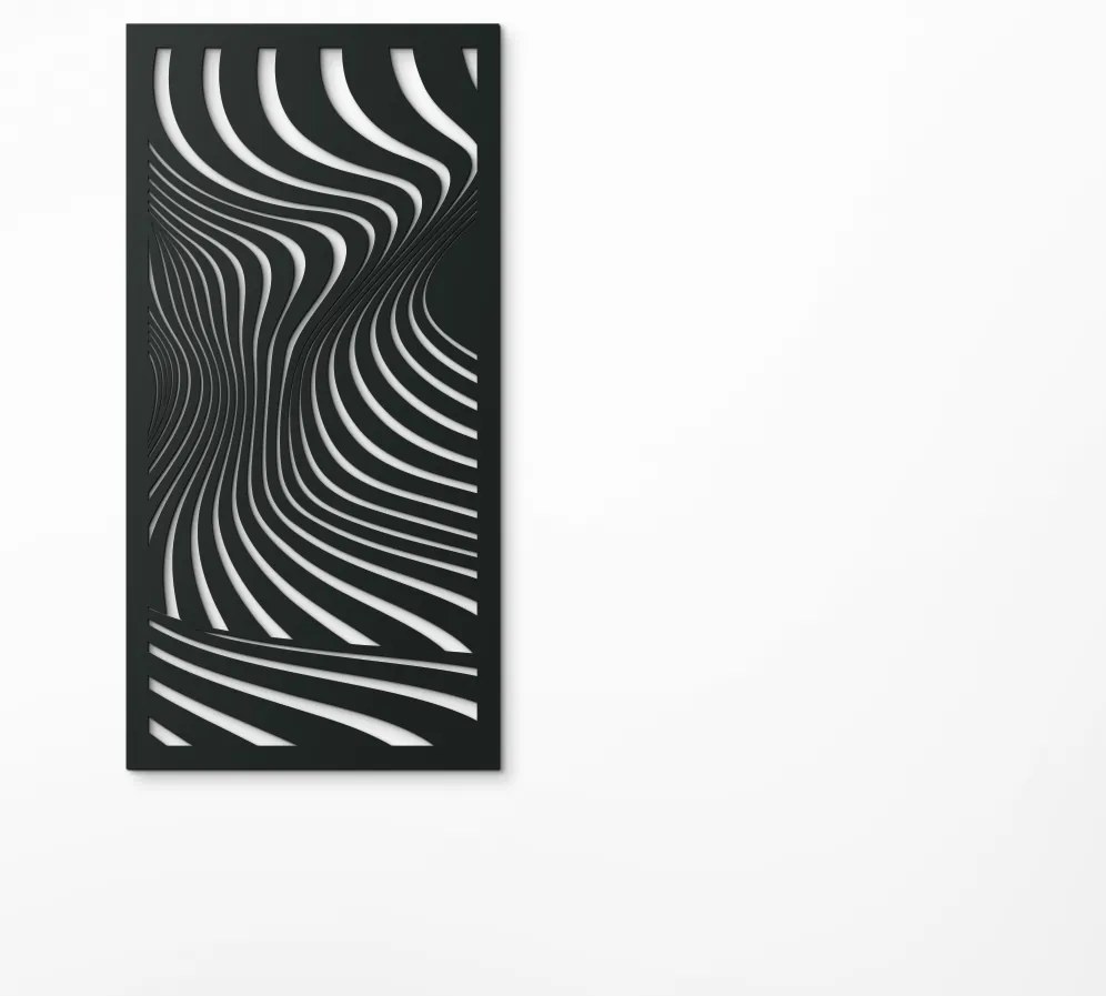 drevko Abstraktný obraz z dreva Vlny Rozmer obrazu: 44,5 x 22 cm, Farba dekorácie: Čierna