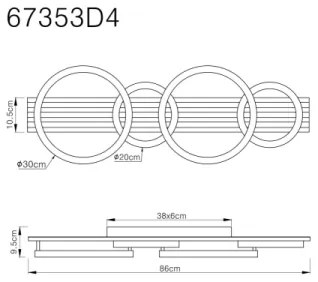 Globo 67353D4 - LED Stropné svietidlo TISHA LED/30W/230V 3000K 30x86 cm